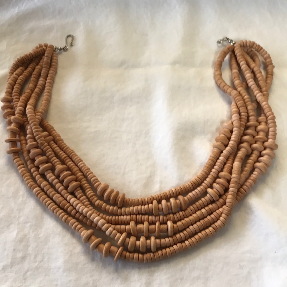 Wooden beaded necklace